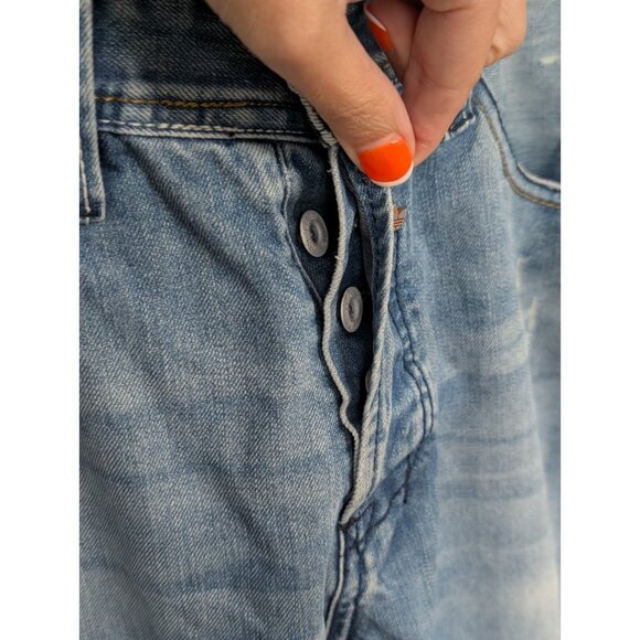 Diesel x Adidas Jeans Mens 33x28 Denim Blue Distressed Faded Raw Hem - Picture 5 of 12